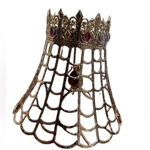 BATH & BODY WORKS Gold & Jewel Spider Web Single Wick Candle Holder Retired NWT